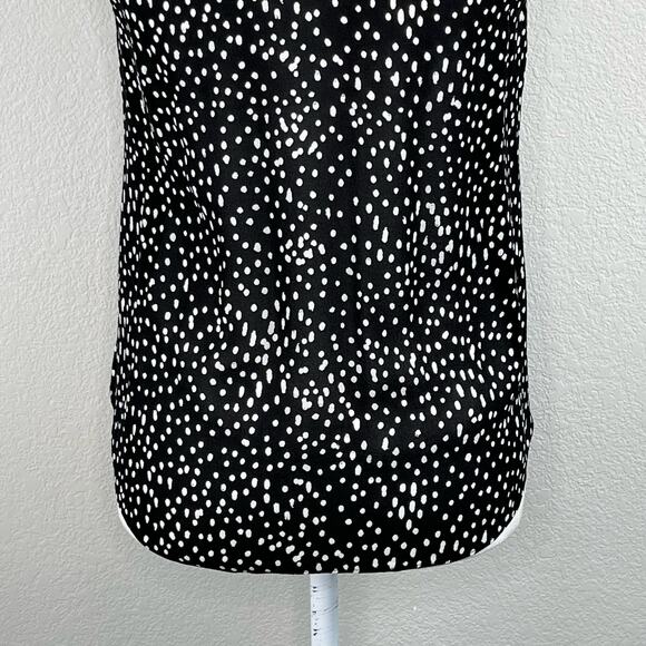 A.L.C. Iggy Black White Polka Dot Silk Georgette Layered Halter Top Blouse 4 - Picture 8 of 11